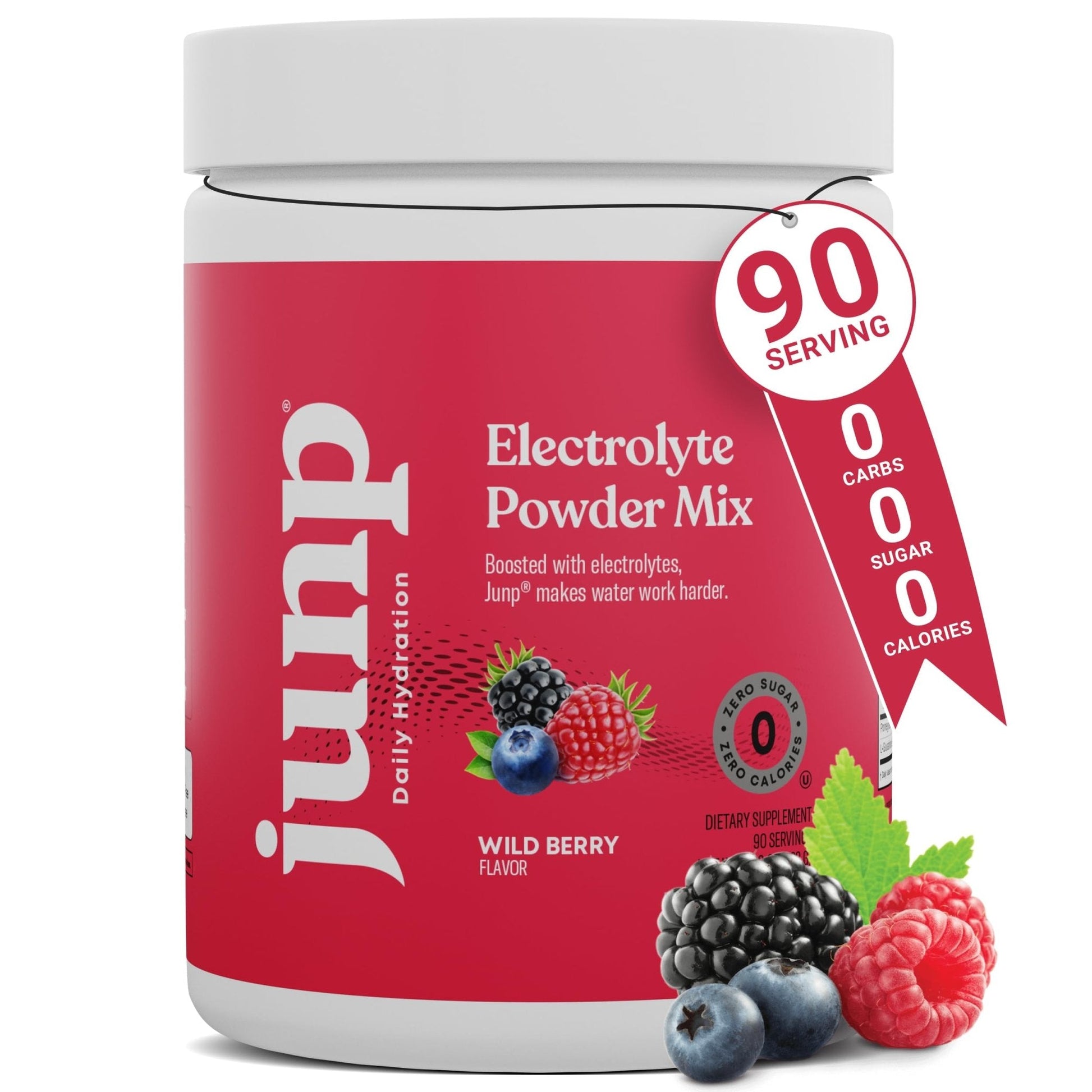 JUNP Electrolytes Powder No Sugar No Carbs, Wild Berry Fruit Flavor Keto Electrolyte Drink Mix - Potassium & Salt Hydration Powder Electrolytes, Zero Calorie Sugar Free Electrolyte Powder, 90 Servings - PrimeBioHealth - canada supplements