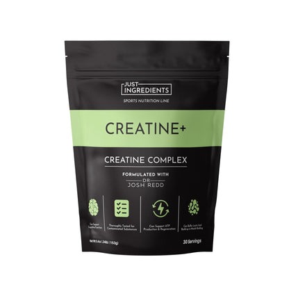 JUST INGREDIENTS Creatine Monohydrate Powder with Rejen Fulvic Mineral Complex - Supports Muscle Recovery, Energy, Strength, Cognitive Function - 30 Servings - PrimeBioHealth - canada supplements