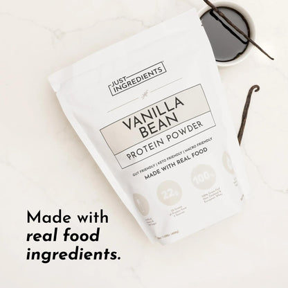 JUST INGREDIENTS Vanilla Protein Powder - Grass-Fed Whey Blend, Organic, Gluten Free, Dairy Free, Soy Free - 15 Servings, 22g Protein - PrimeBioHealth - canada supplements