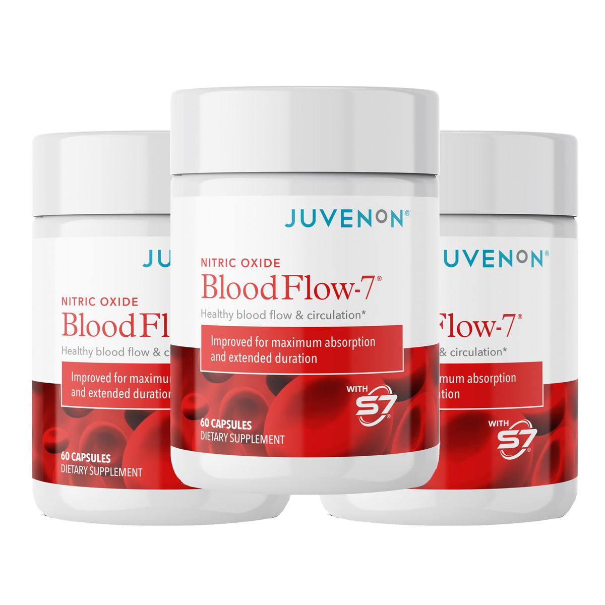 Juvenon BloodFlow-7 Nitric Oxide Supplements for Men & Women - Natural Nitric Oxide Booster with Nitrosigine® + S7® - PrimeBioHealth - canada supplements