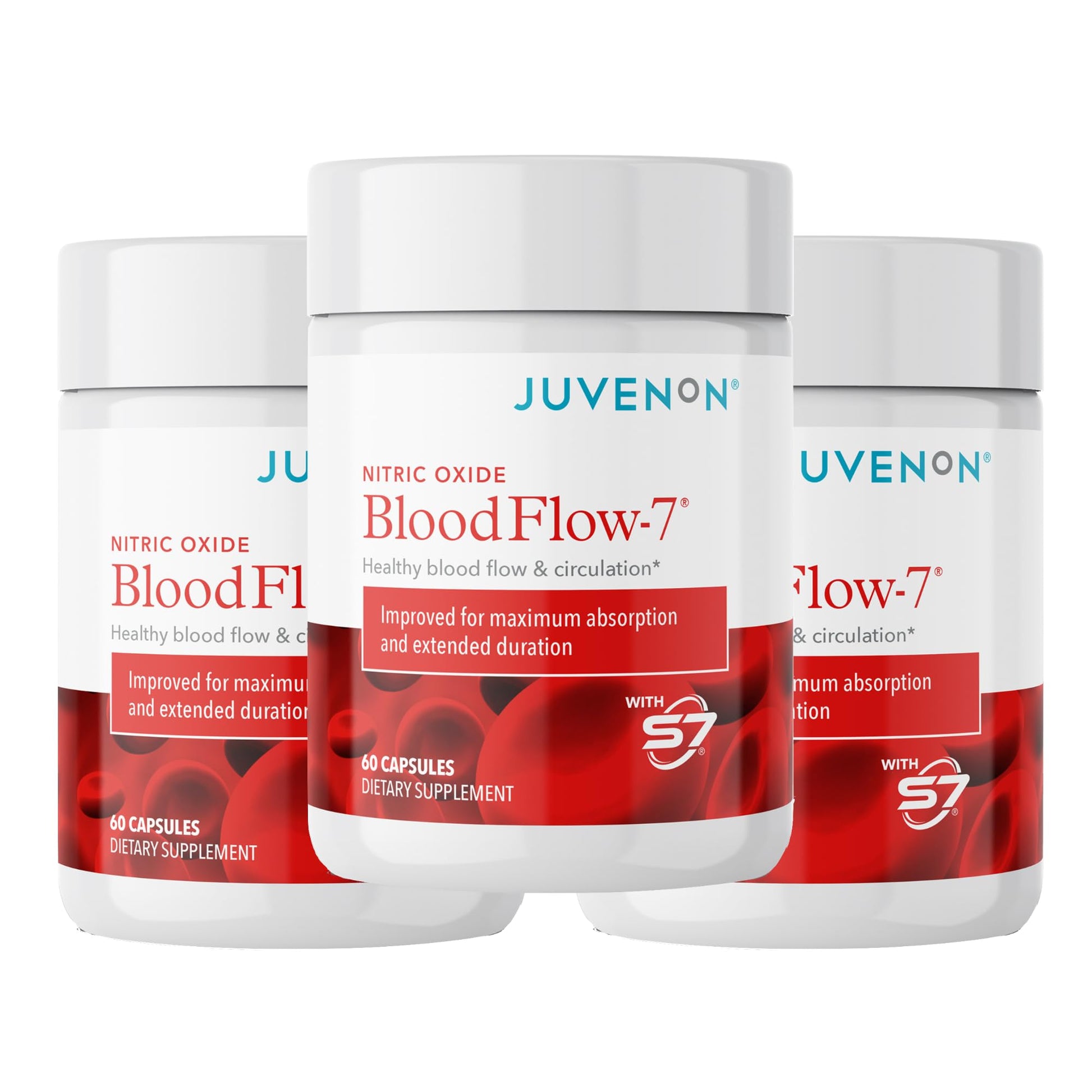 Juvenon BloodFlow-7 Nitric Oxide Supplements for Men & Women - Natural Nitric Oxide Booster with Nitrosigine® + S7® - PrimeBioHealth - canada supplements