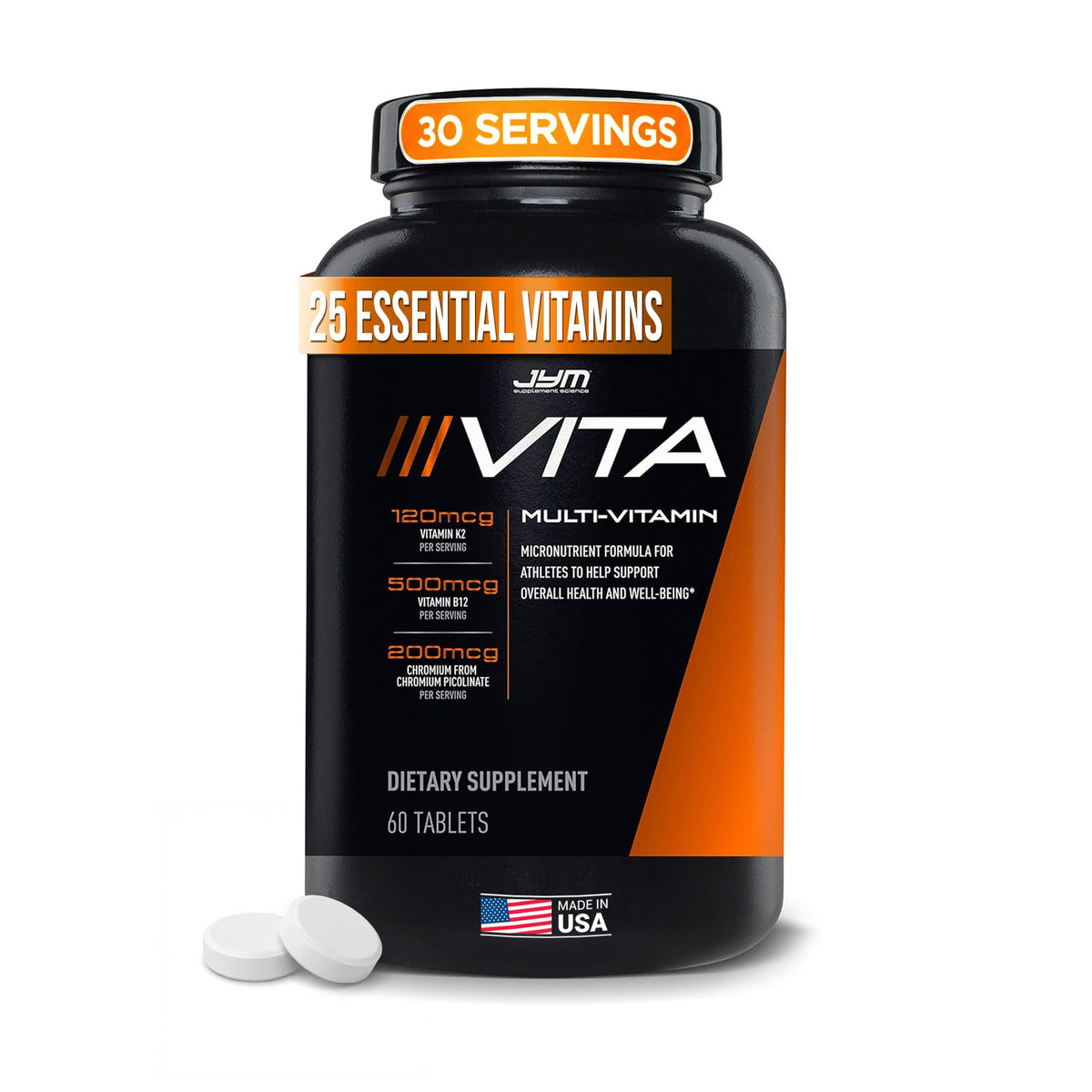 JYM Supplement Science Vita JYM Sports Multivitamin & Mineral Support, Vitamin A, C, B6, B12, E, K, Boron, Biotin, Potassium 60 Tablets - PrimeBioHealth - canada supplements