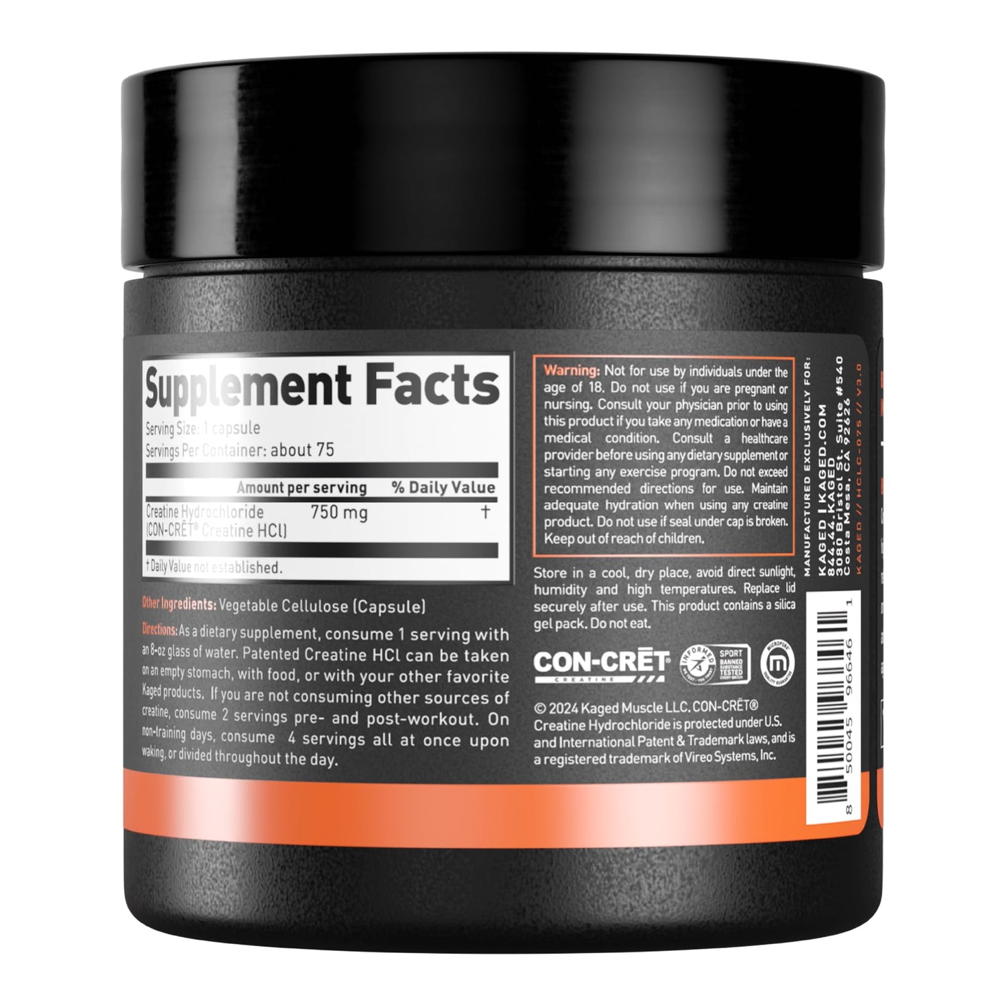 Kaged Creatine HCl Capsules | 7X Concentrated vs Mono | Muscle Building & Recovery | High Absorption | No Bloating | Creatine for Men & Women - PrimeBioHealth - canada supplements