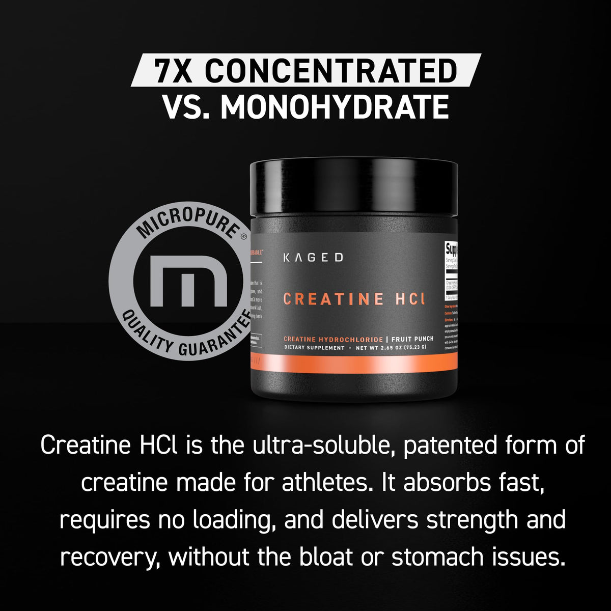 Kaged Creatine HCl Capsules | 7X Concentrated vs Mono | Muscle Building & Recovery | High Absorption | No Bloating | Creatine for Men & Women - PrimeBioHealth - canada supplements
