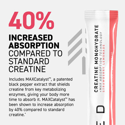 Kaged Creatine Monohydrate + Max Absorption Technology | Micronized Powder Stick Packs | Strawberry Lemonade | Muscle Building & Recovery | Brain Health - PrimeBioHealth - canada supplements
