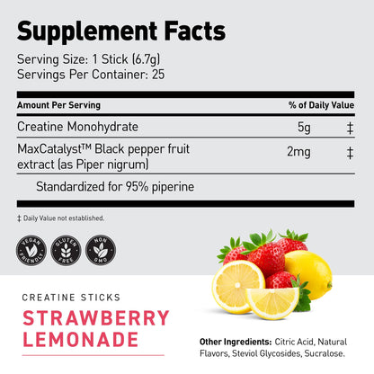 Kaged Creatine Monohydrate + Max Absorption Technology | Micronized Powder Stick Packs | Strawberry Lemonade | Muscle Building & Recovery | Brain Health - PrimeBioHealth - canada supplements