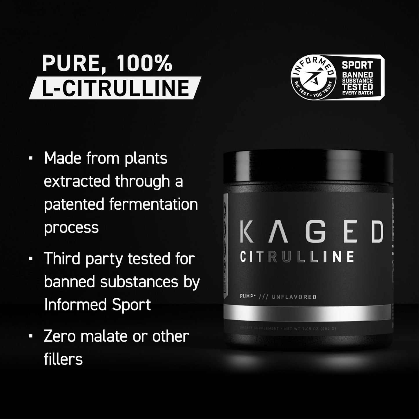 Kaged L-Citrulline Powder | Unflavored | Enhanced Pumps | Improve Muscle Vascularity | Nitric Oxide Booster | Supplements for Men & Women | 100 Servings - PrimeBioHealth - canada supplements