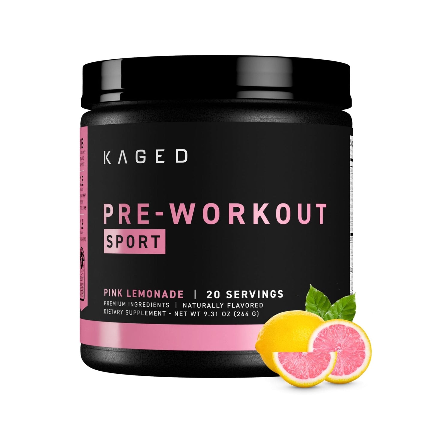 Kaged Sport Pre Workout Powder for Men & Women, Pink Lemonade, Sport Certified, 188mg Caffeine, Nitric Oxide, Beta Alanine, 20 Servings - PrimeBioHealth - canada supplements