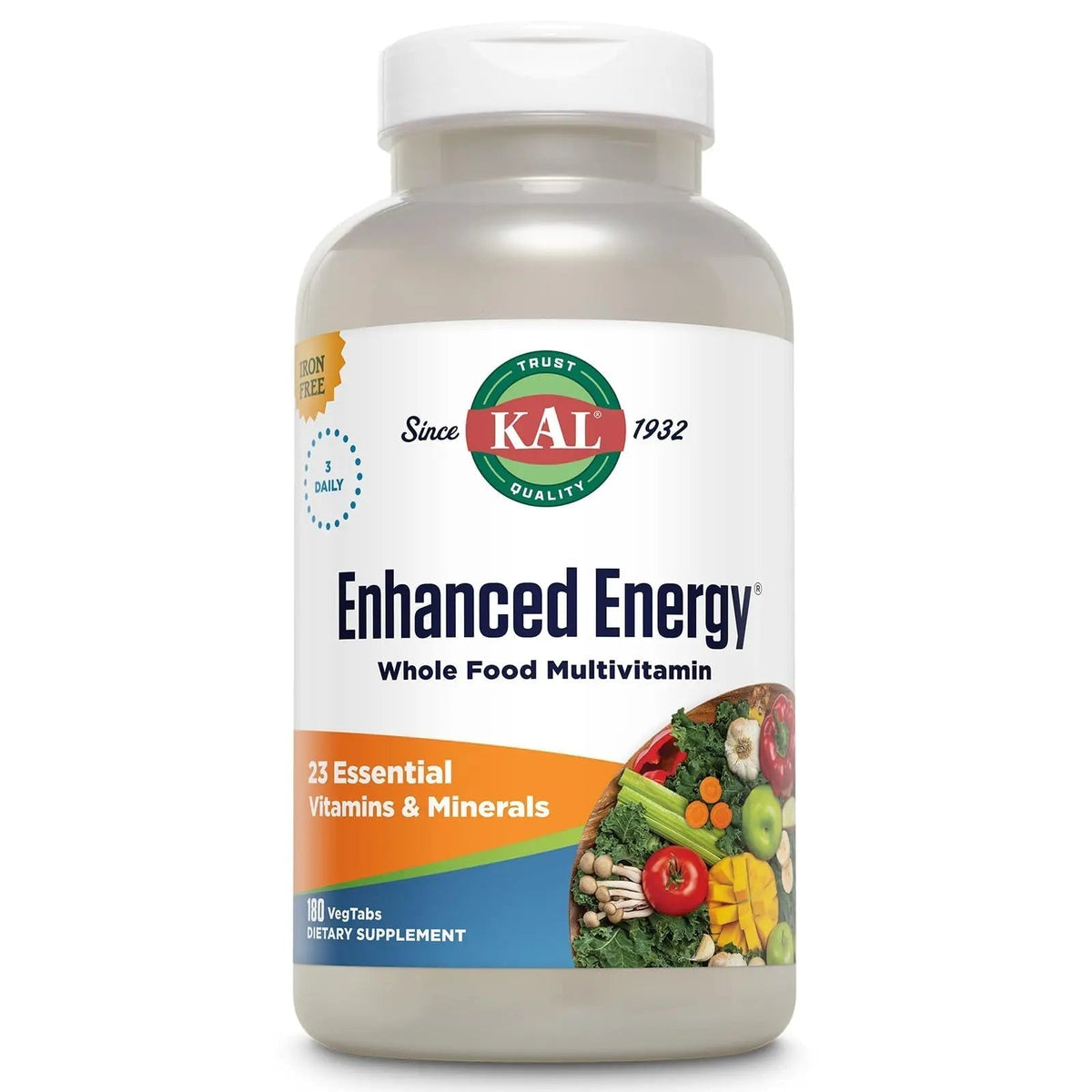 KAL® Enhanced Energy Multivitamin | Whole Food Based Vitamins & Minerals w/ Antioxidants, Digestive Enzymes & Natural Carotenoids | 180 Capsules - PrimeBioHealth - canada supplements