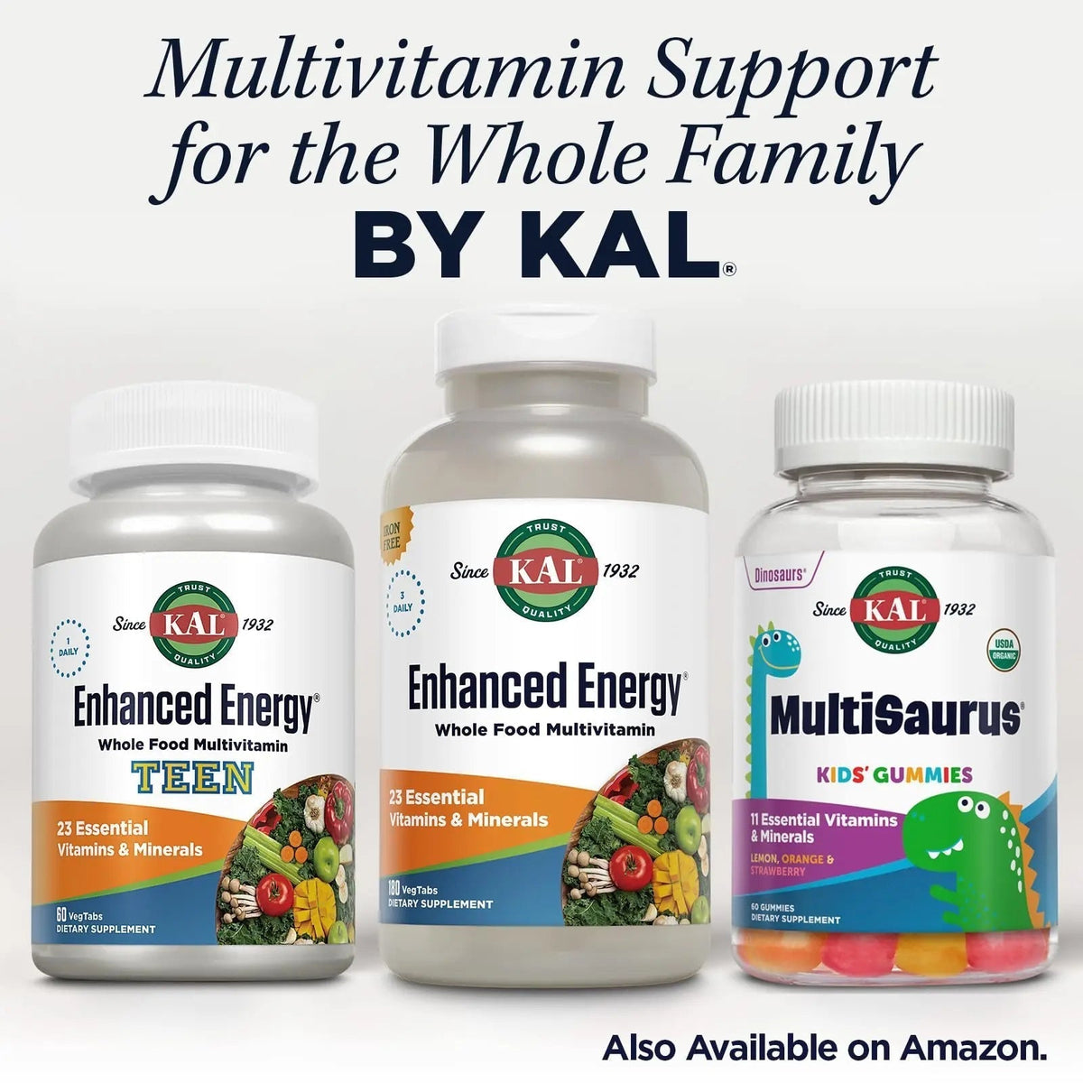 KAL® Enhanced Energy Multivitamin | Whole Food Based Vitamins & Minerals w/ Antioxidants, Digestive Enzymes & Natural Carotenoids | 180 Capsules - PrimeBioHealth - canada supplements