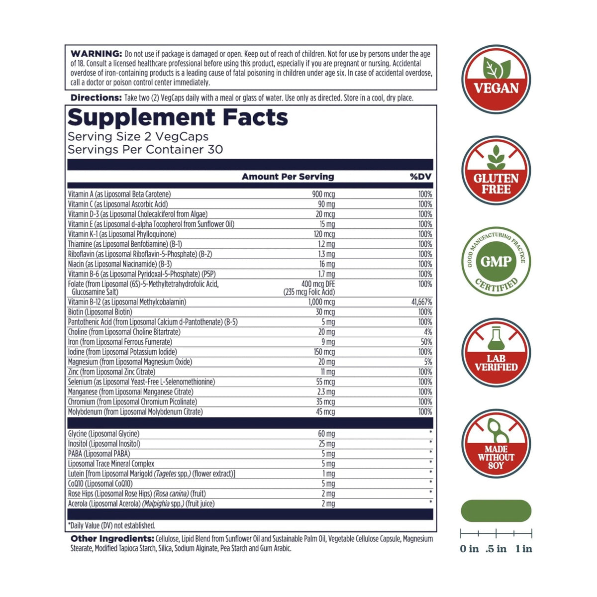 KAL Liposomal Multivitamin - High Potency Liposomal Vitamin C, D-3, and More - Men and Women Multivitamin - PrimeBioHealth - canada supplements