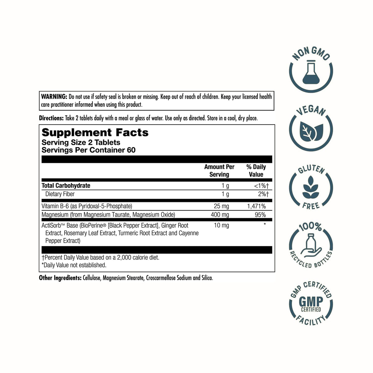 KAL Magnesium Taurate 400mg Plus Vitamin B6, Chelated Magnesium Supplement, High Absorption Magnesium Complex, Muscle and Heart Health Support, Vegan, Gluten Free, 60-Day Guarantee, 60 Serv, 120 Tabs - PrimeBioHealth - canada supplements
