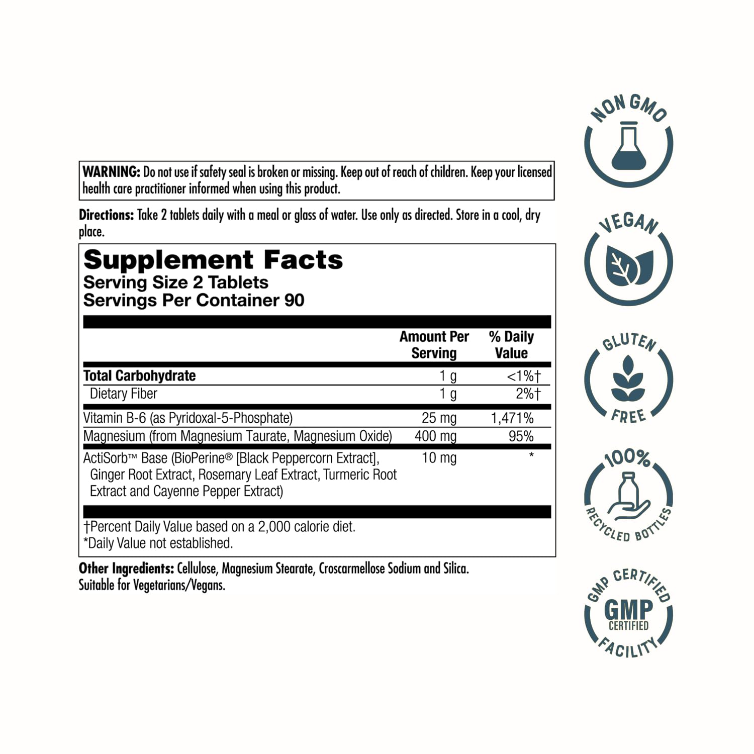 KAL Magnesium Taurate 400mg Plus Vitamin B6, Chelated Magnesium Supplement, High Absorption Magnesium Complex, Muscle and Heart Health Support, Vegan, Gluten Free, 60-Day Guarantee, 60 Serv, 120 Tabs - PrimeBioHealth - canada supplements