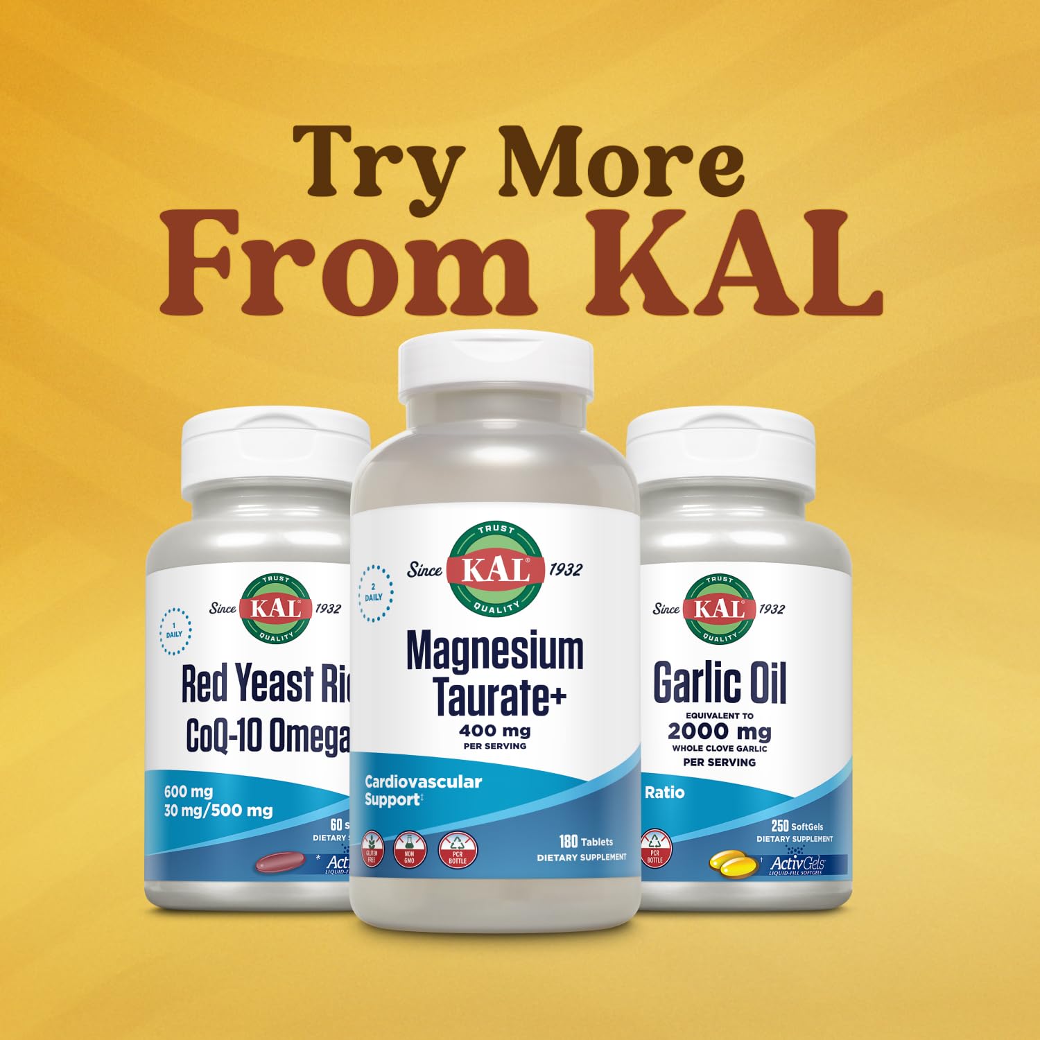 KAL Magnesium Taurate 400mg Plus Vitamin B6, Chelated Magnesium Supplement, High Absorption Magnesium Complex, Muscle and Heart Health Support, Vegan, Gluten Free, 60-Day Guarantee, 60 Serv, 120 Tabs - PrimeBioHealth - canada supplements