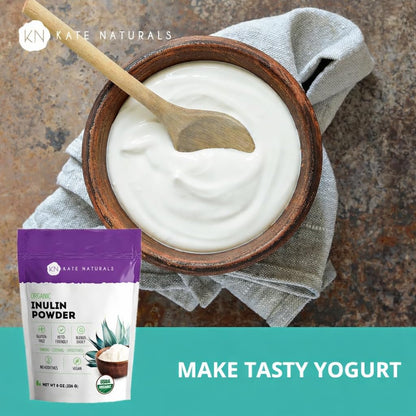 Kate Naturals Inulin Powder Organic from Blue Agave (8oz) Soluble Prebiotic Fiber for Coffee, Yogurt & Smoothies - PrimeBioHealth - canada supplements