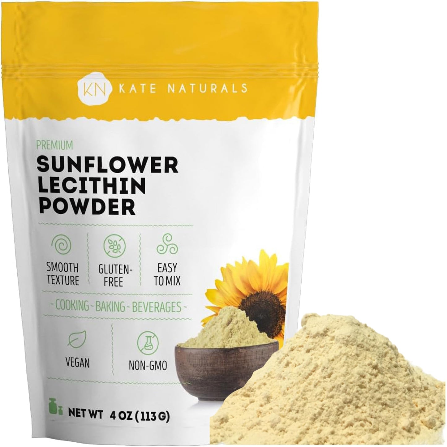 Kate Naturals Sunflower Lecithin Powder for Baking Bread, Gummies, Cooking. Lecithin Supplement for Clogged Milk Ducts. - PrimeBioHealth - canada supplements