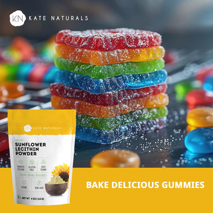 Kate Naturals Sunflower Lecithin Powder for Baking Bread, Gummies, Cooking. Lecithin Supplement for Clogged Milk Ducts. - PrimeBioHealth - canada supplements