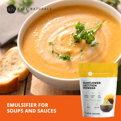 Kate Naturals Sunflower Lecithin Powder for Baking Bread, Gummies, Cooking. Lecithin Supplement for Clogged Milk Ducts. - PrimeBioHealth - canada supplements