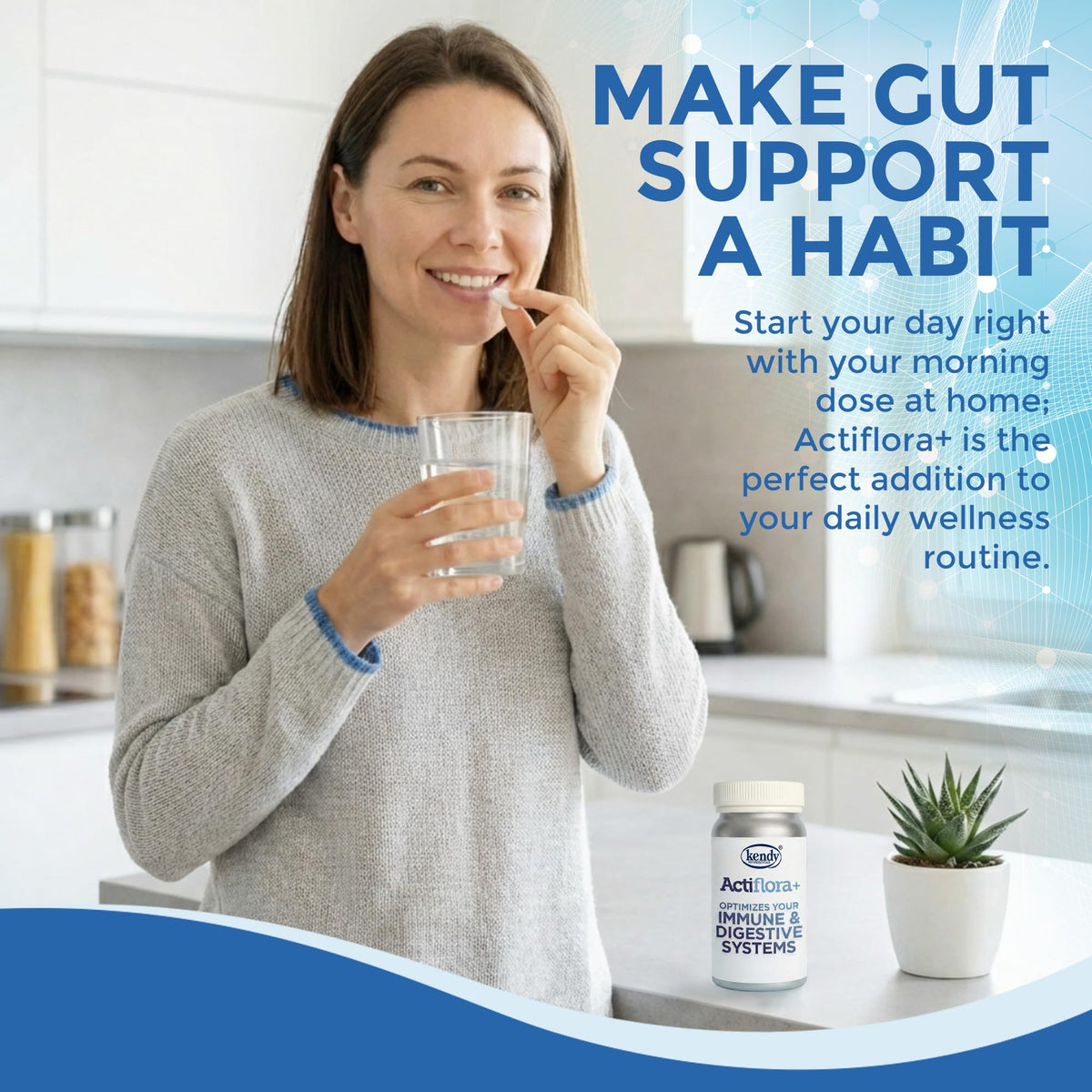 Kendy Actiflora Probiotic + Prebiotic & Synbiotic Capsules – Advanced Formula w/L. bulgaricus for Digestive Health & Gut Balance – 45-Billion CFU Daily Supplement - PrimeBioHealth - canada supplements