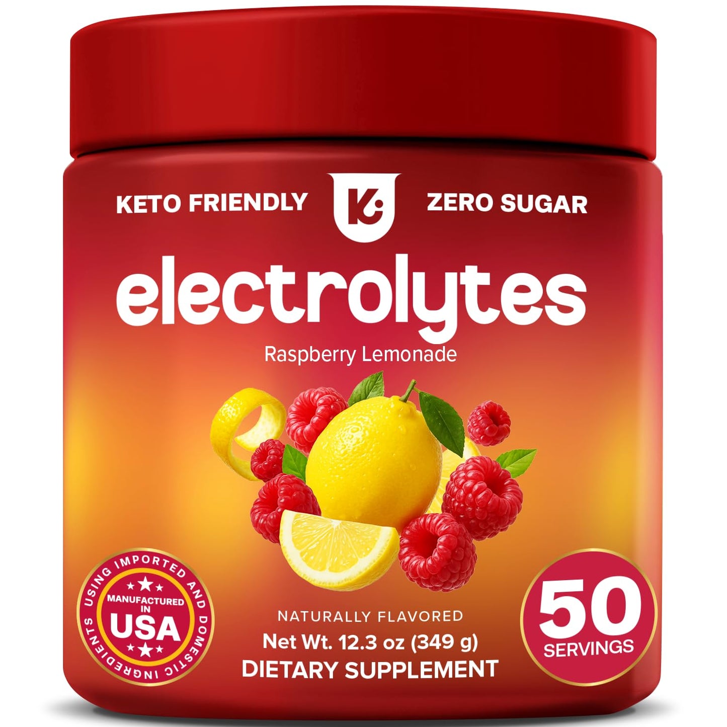 Keppi Electrolytes Powder – Raspberry Lemonade Flavor 50 Servings – No Sugar Hydration Supplement with Magnesium, Potassium, Sodium – Keto, Vegan - PrimeBioHealth - canada supplements