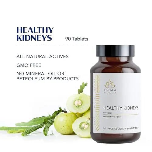 Kerala Ayurveda Healthy Kidney Herbal Tablets | Support Normal Kidney Function and Health | Kidney and Bladder Support | Urinary System Support - 90 Count - PrimeBioHealth - canada supplements