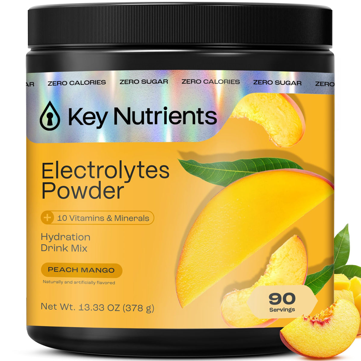 KEY NUTRIENTS Multivitamin Electrolytes Powder No Sugar - Tropical Peach Mango Electrolyte Powder - Endurance & Energy Supplement - Hydration Powder - PrimeBioHealth - canada supplements
