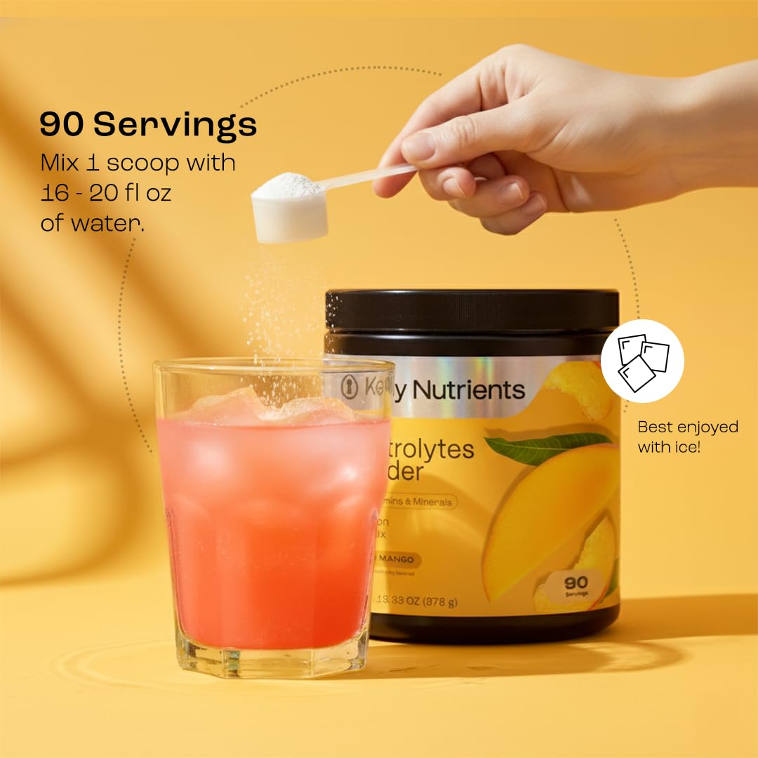 KEY NUTRIENTS Multivitamin Electrolytes Powder No Sugar - Tropical Peach Mango Electrolyte Powder - Endurance & Energy Supplement - Hydration Powder - PrimeBioHealth - canada supplements