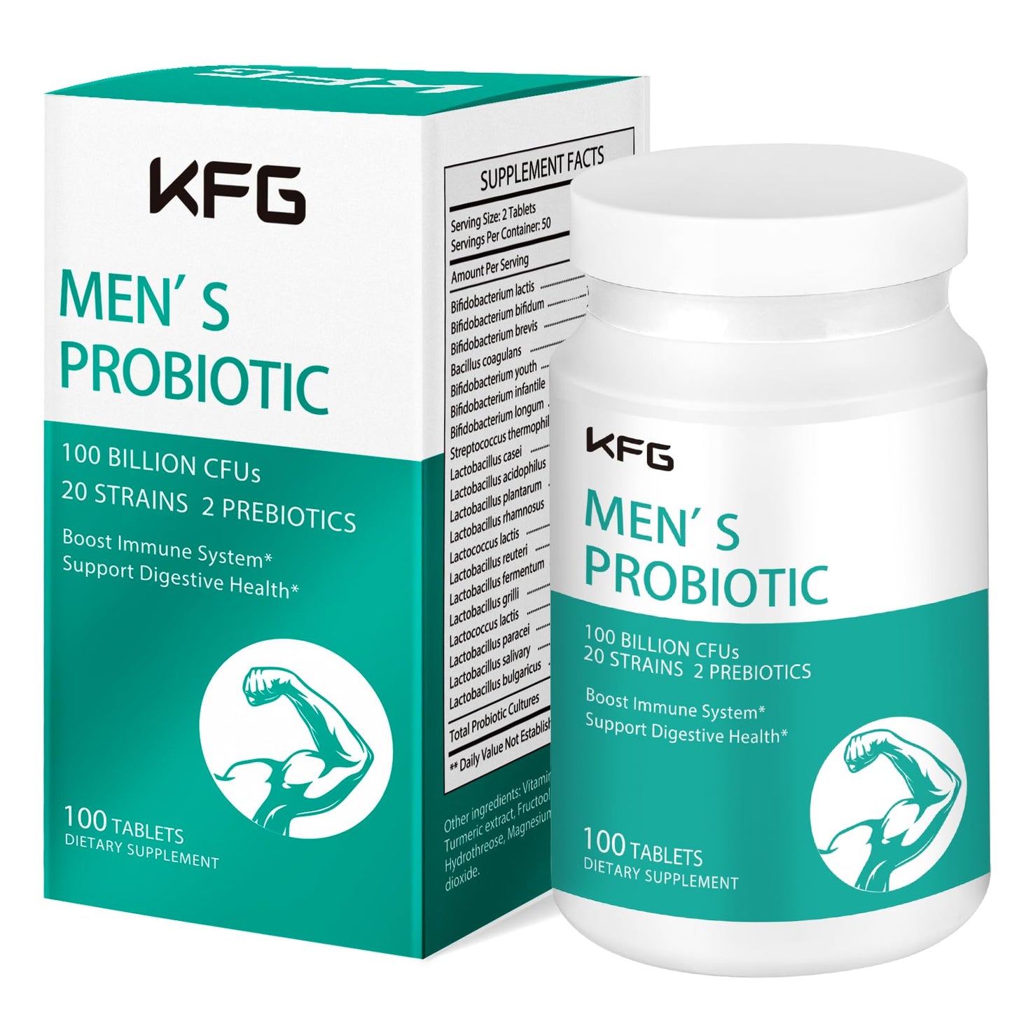 KFG Probiotic Supplement 100 Billion CFU, 20 Strains, 2 Prebiotics and Digestive Enzymes, Supports Digestion, Immune Support, Gut Health and Metabolism, Non-GMO, - PrimeBioHealth - canada supplements
