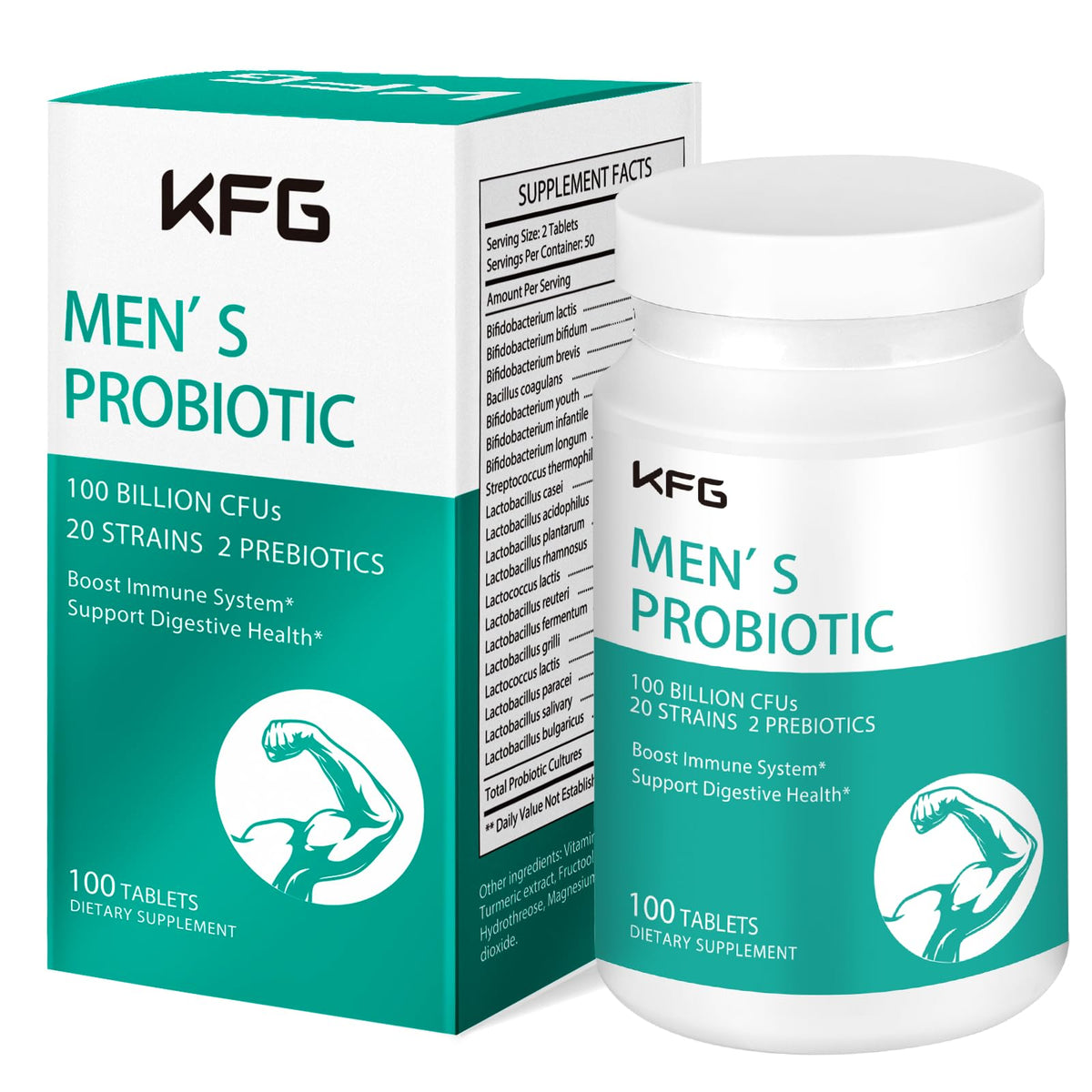 KFG Probiotic Supplement 100 Billion CFU, 20 Strains, 2 Prebiotics and Digestive Enzymes, Supports Digestion, Immune Support, Gut Health and Metabolism, Non-GMO, - PrimeBioHealth - canada supplements