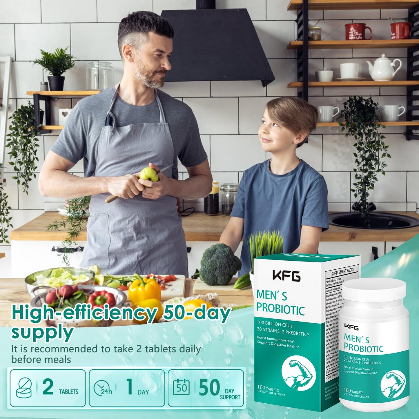 KFG Probiotic Supplement 100 Billion CFU, 20 Strains, 2 Prebiotics and Digestive Enzymes, Supports Digestion, Immune Support, Gut Health and Metabolism, Non-GMO, - PrimeBioHealth - canada supplements