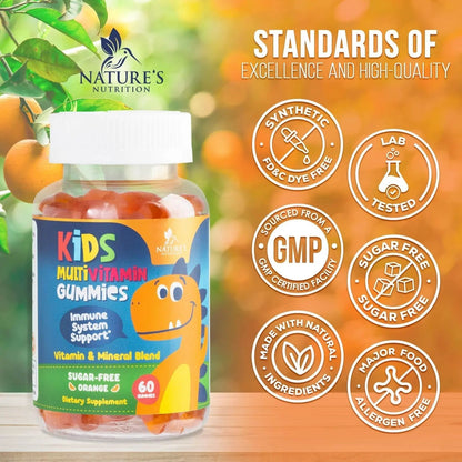 Kids Multivitamin Gummies - Improved Sugar-Free Formula - 100% Daily Folate, Kids Vitamins with Essential Vitamins A, C, D3, E, B6, B12 - PrimeBioHealth - canada supplements