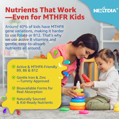 Kids Multivitamin Gummies with Iron, Sugar Free, Kids Daily Vitamins + Probiotics, Algae Omega 3 (EPA/DHA), A, C, D, Methyl B12, Folate, B6, Zinc, Biotin, for Healthy Growth, Immune Support, 60 Count - PrimeBioHealth - canada supplements