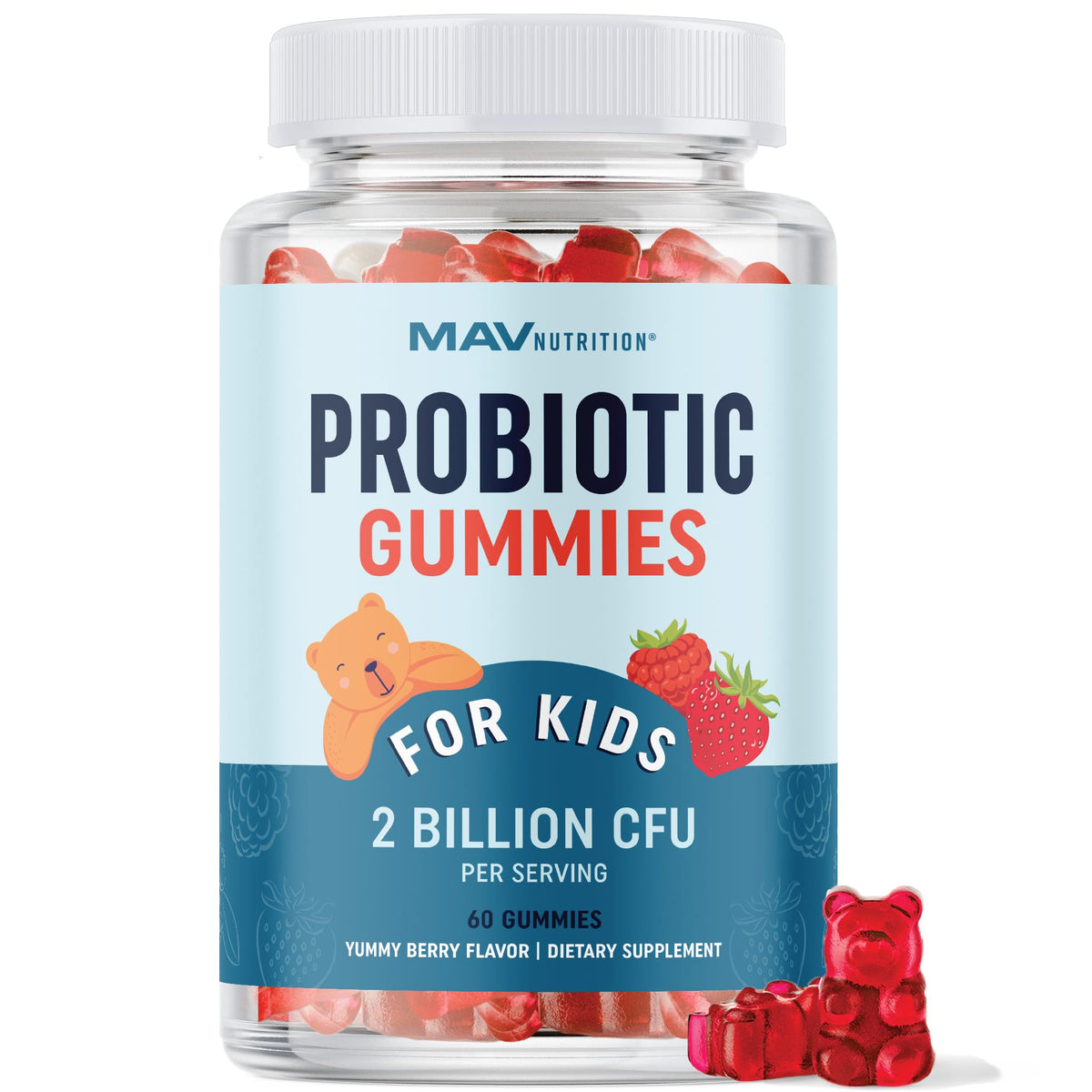 Kids Probiotic Gummies | 2 Billion Probiotics + 100mg Prebiotic Fiber for Immune & Digestion Support | Low Sugar Per Serving | For Children Ages 2+ | Gluten-Free, - PrimeBioHealth - canada supplements
