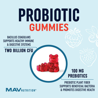 Kids Probiotic Gummies | 2 Billion Probiotics + 100mg Prebiotic Fiber for Immune & Digestion Support | Low Sugar Per Serving | For Children Ages 2+ | Gluten-Free, - PrimeBioHealth - canada supplements