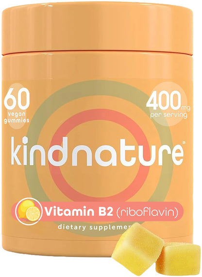 kindnature Vitamin B2 Gummies - Riboflavin 400mg Supplement for Kids & Adults - Non-GMO, Soy & Gluten-Free - PrimeBioHealth - canada supplements