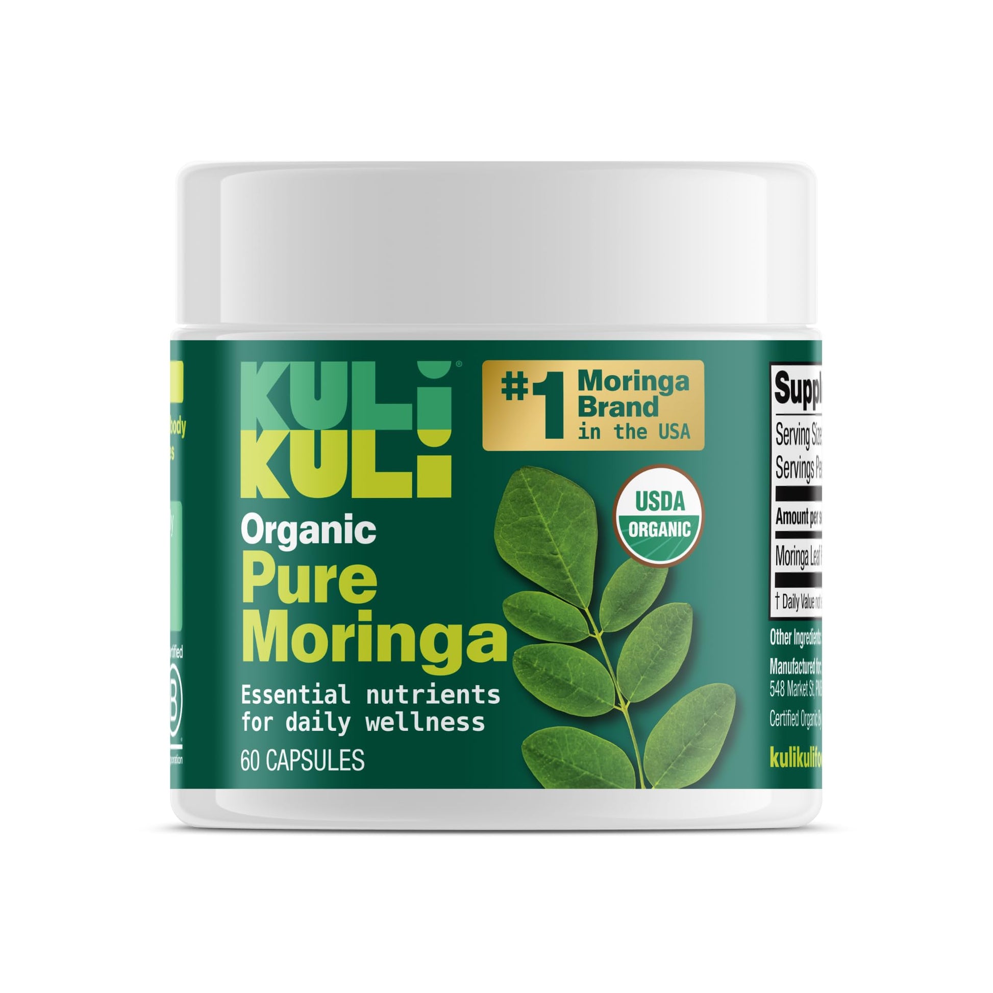 KULI KULI Organic Pure Moringa Capsules, 60 CT - PrimeBioHealth - canada supplements