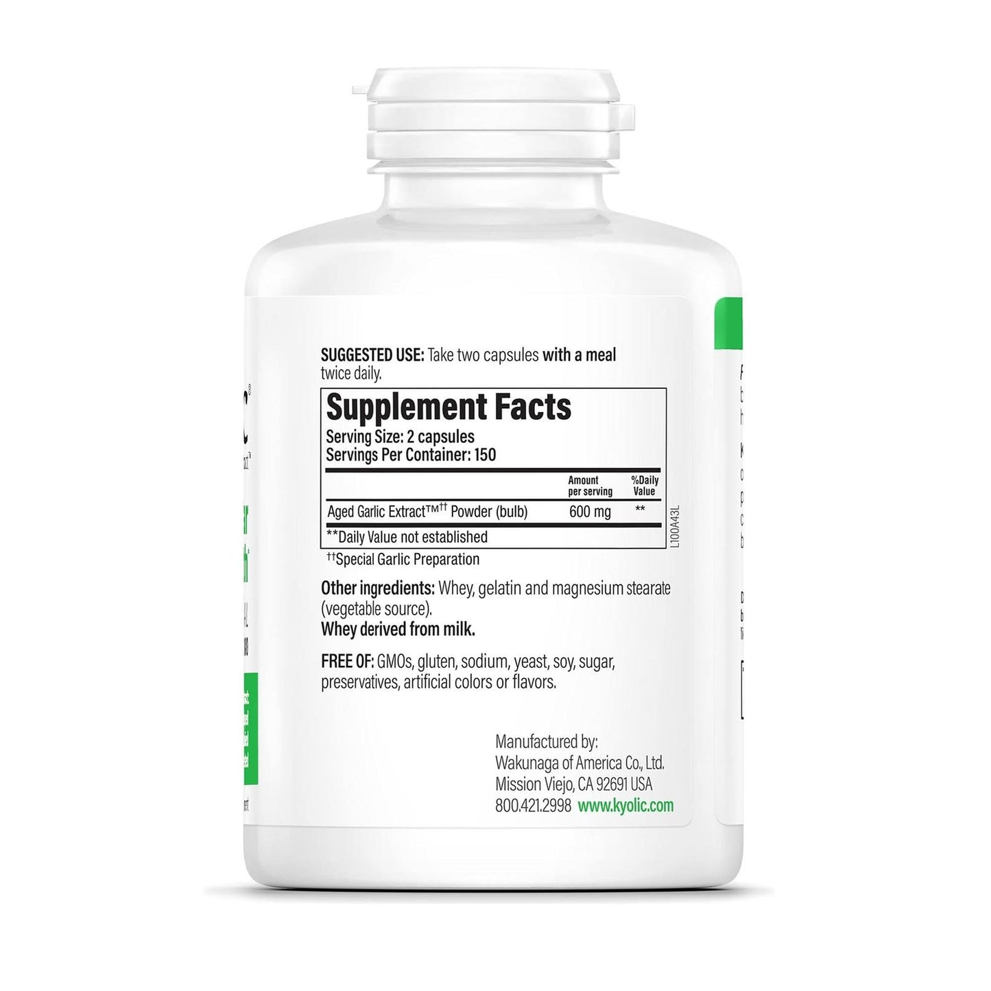 Kyolic Aged Garlic Extract Formula 100, Cardiovascular Health*, 300 Capsules. - PrimeBioHealth - canada supplements