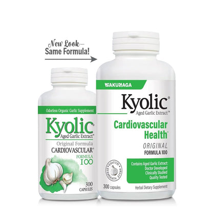 Kyolic Aged Garlic Extract Formula 100, Cardiovascular Health*, 300 Capsules. - PrimeBioHealth - canada supplements