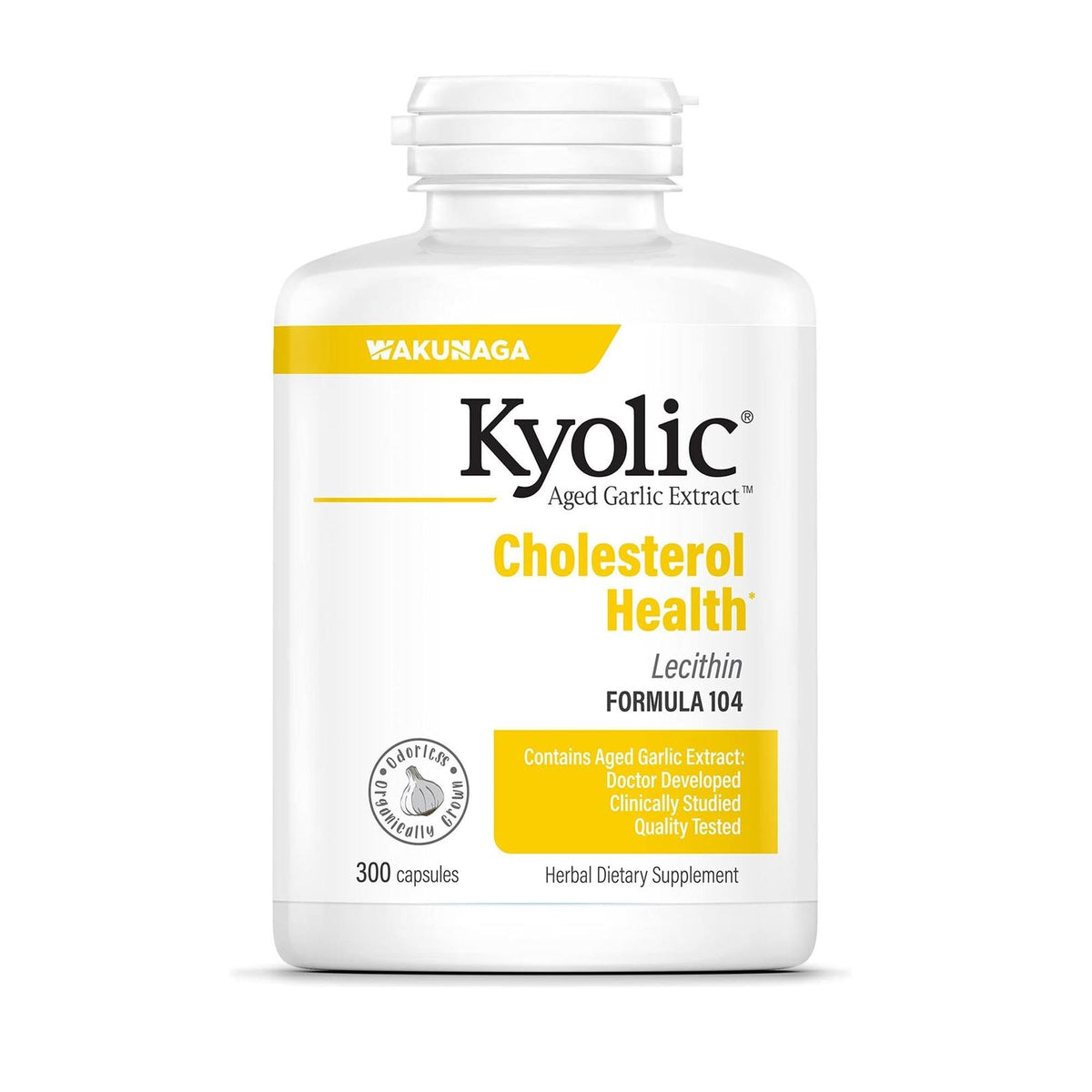 Kyolic Aged Garlic Extract Formula 104, Cholesterol Health*, 300 Capsules - PrimeBioHealth - canada supplements