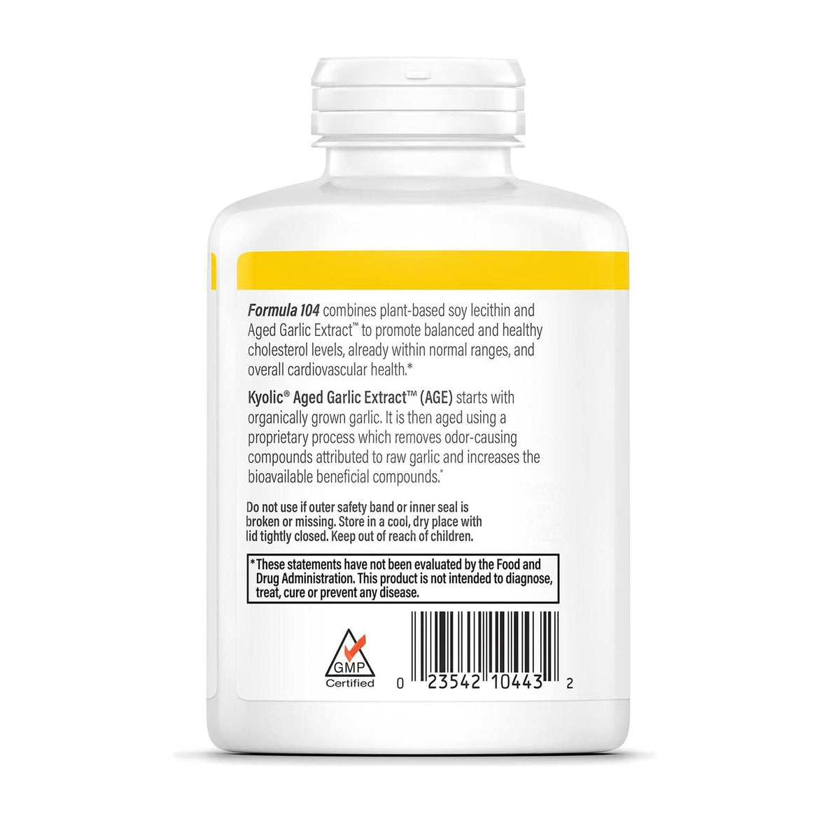 Kyolic Aged Garlic Extract Formula 104, Cholesterol Health*, 300 Capsules - PrimeBioHealth - canada supplements