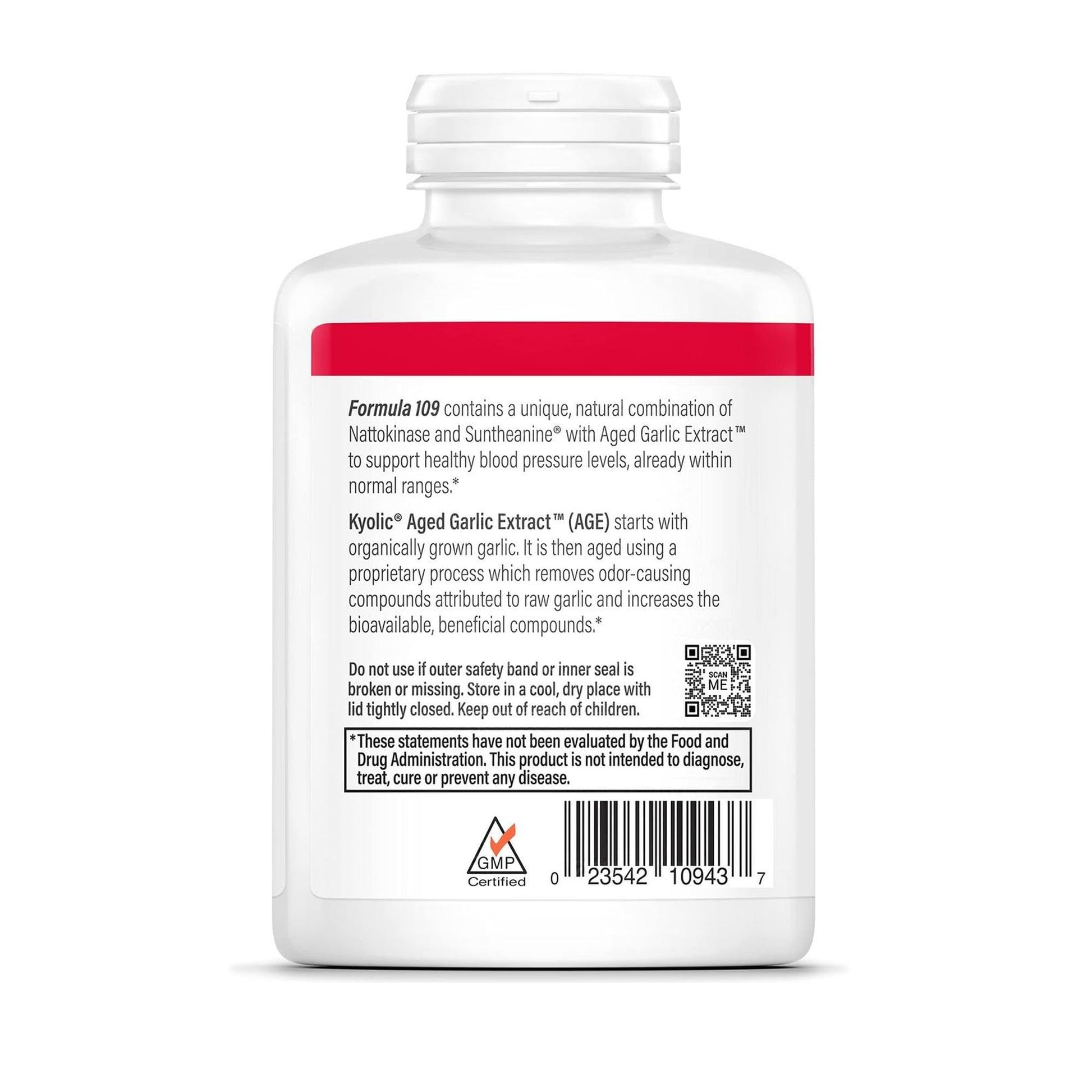 Kyolic Aged Garlic Extract Formula 109, Blood Pressure Health*, 240 Capsules - PrimeBioHealth - canada supplements