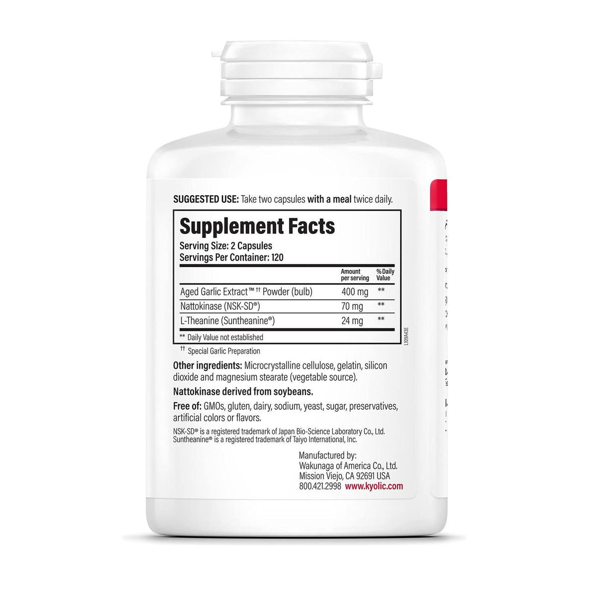 Kyolic Aged Garlic Extract Formula 109, Blood Pressure Health*, 240 Capsules - PrimeBioHealth - canada supplements