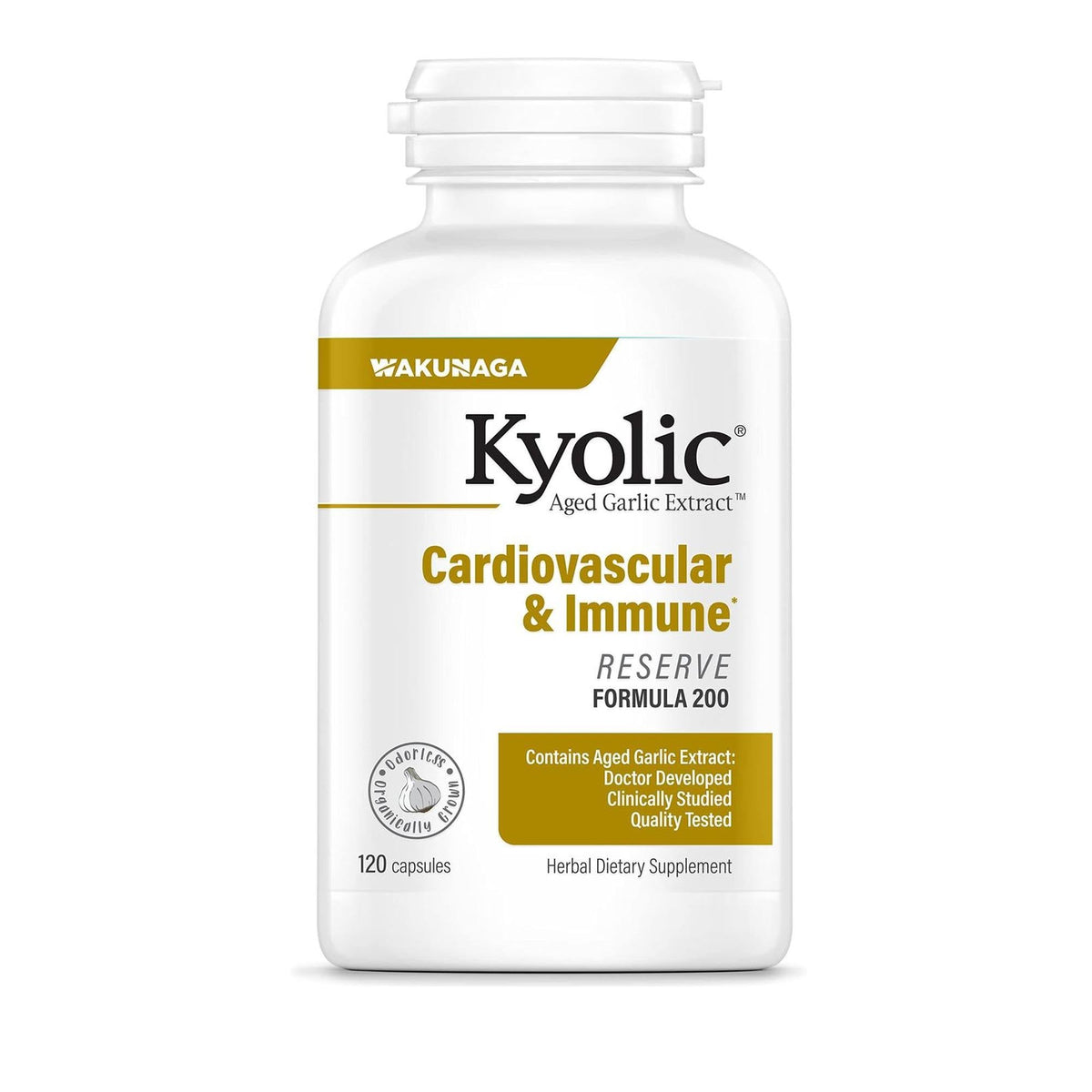 Kyolic Aged Garlic Extract Formula 200, Cardiovascular & Immune*, Reserve, 120 Capsules - PrimeBioHealth - canada supplements