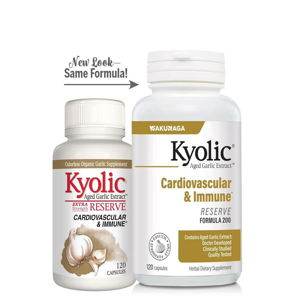 Kyolic Aged Garlic Extract Formula 200, Cardiovascular & Immune*, Reserve, 120 Capsules - PrimeBioHealth - canada supplements