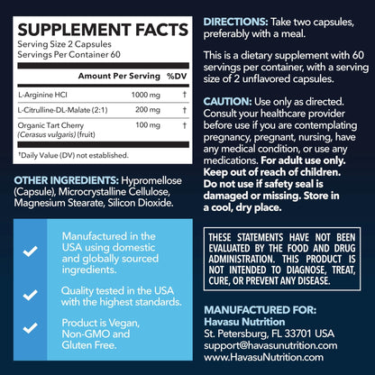 L-Arginine Capsules with L-Citrulline - Nitric Oxide Supplement - L Arginine and L Citrulline Blend - 120 Count - Vegan, Non-GMO Capsules for Performance - PrimeBioHealth - canada supplements