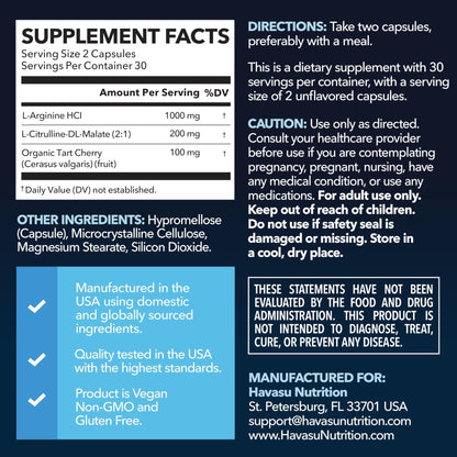 L-Arginine Capsules with L-Citrulline - Nitric Oxide Supplement - L Arginine and L Citrulline Blend - 60 Count - Vegan, Non-GMO Capsules for Performance - PrimeBioHealth - canada supplements