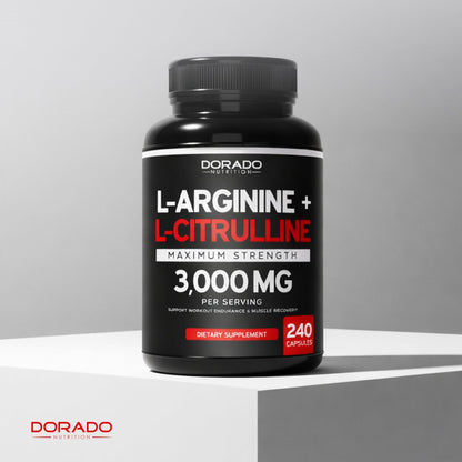 L Arginine L Citrulline Supplement 3000mg (240 Capsules) Nitric Oxide Pills for Men - Stamina, Endurance, Performance for Workouts - NO Supplements for Men - PrimeBioHealth - canada supplements