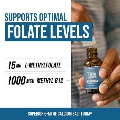 L Methyl Folate 15mg Plus Methyl B12 Cofactor – High Potency, Active 5-MTHF Form - Supports Mood, Methylation, Cognition – Bioactive Forms of Vitamin B9 & B12 (60 Capsules – 60 Servings) - PrimeBioHealth - canada supplements