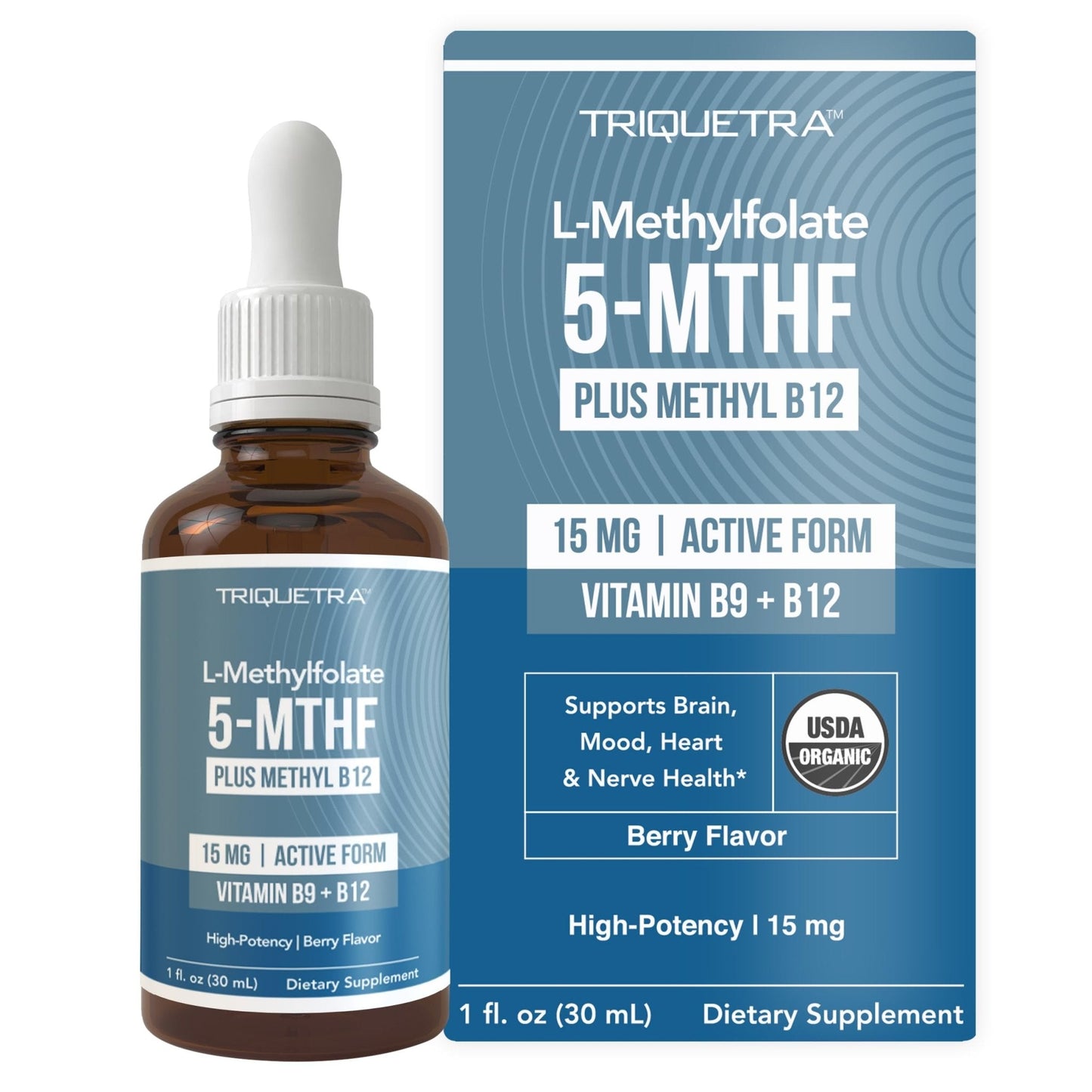 L Methyl Folate 15mg Plus Methyl B12 Cofactor – Organic Berry Flavor, High Potency Liquid Sublingual Active 5-MTHF Form - Supports Mood, Methylation - PrimeBioHealth - canada supplements