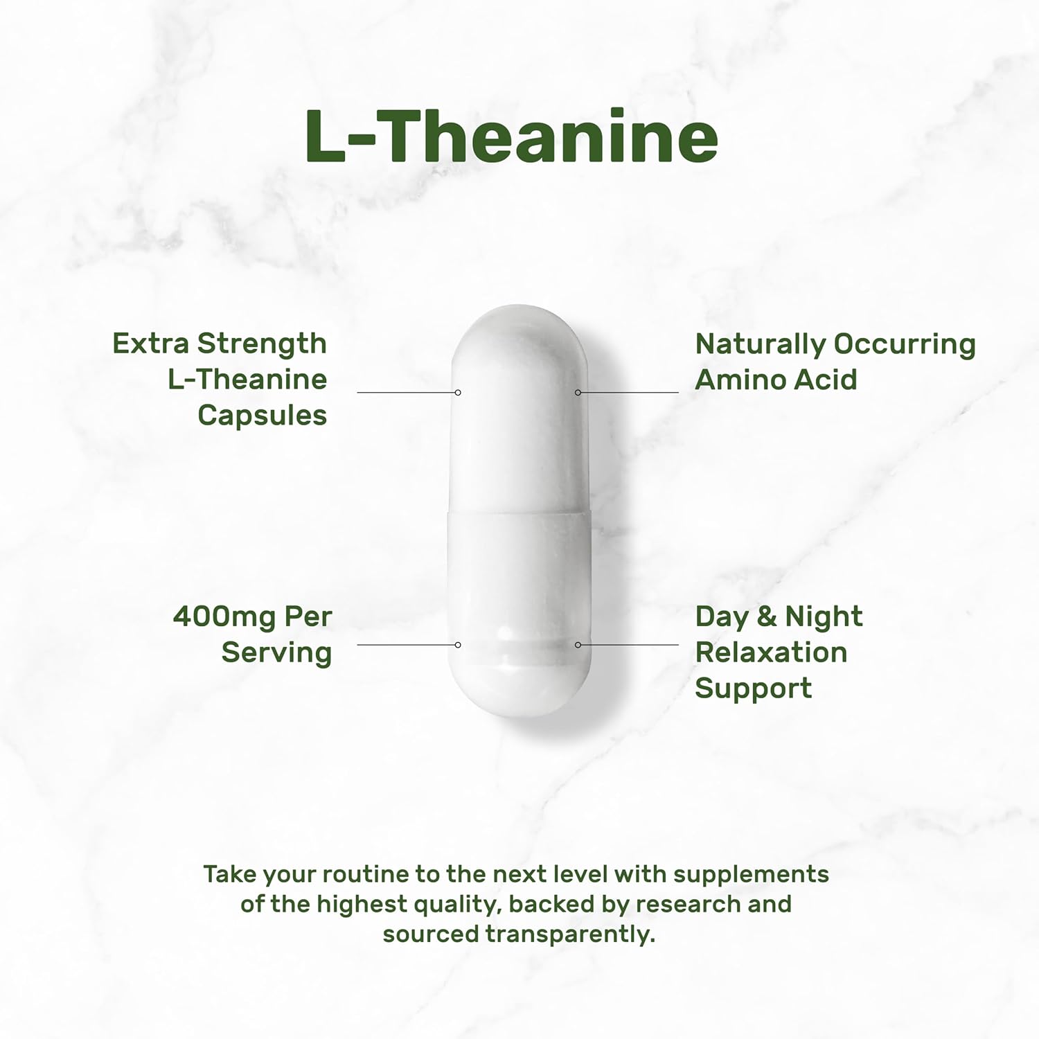L-Theanine 400mg, 400 Capsules – Extra Strength Theanine Supplement – Amino Acids for Focus & Relaxation Support – Non-GMO & Gluten Free - PrimeBioHealth - canada supplements